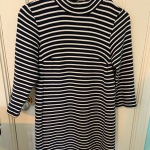 Striped Anthropologie Turtleneck Sheath dress